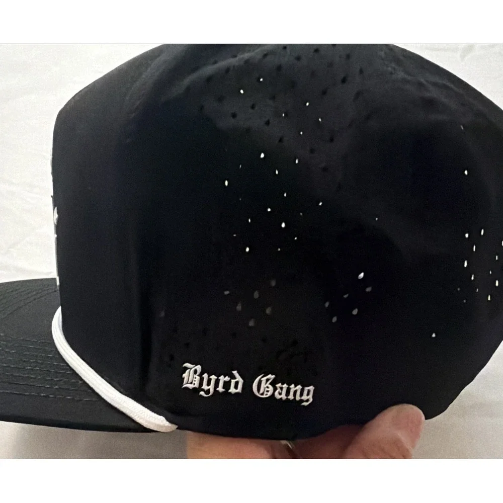 NWOT Byrd Gang Performance Golf Hat Snapback Golf Logo With Rope Black_2